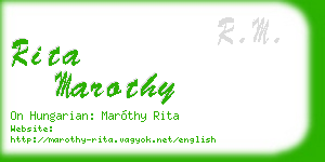rita marothy business card
